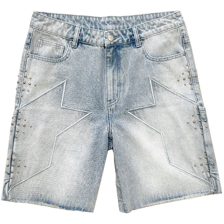 Free Refills Studded Jean Shorts "Blue"