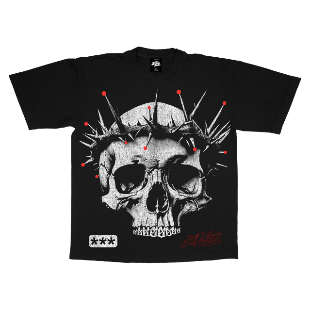 Evil Vice Thorn Skull Tee "Black"