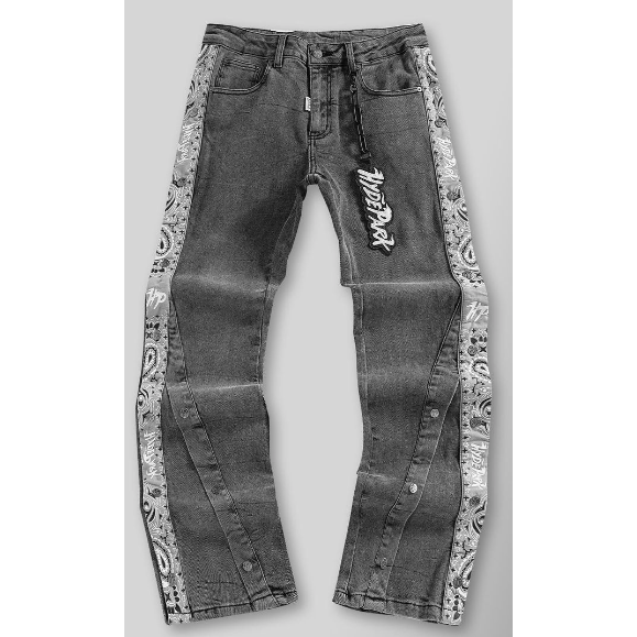 Hyde Park Bandana Breakaway Denim Pants "Black"