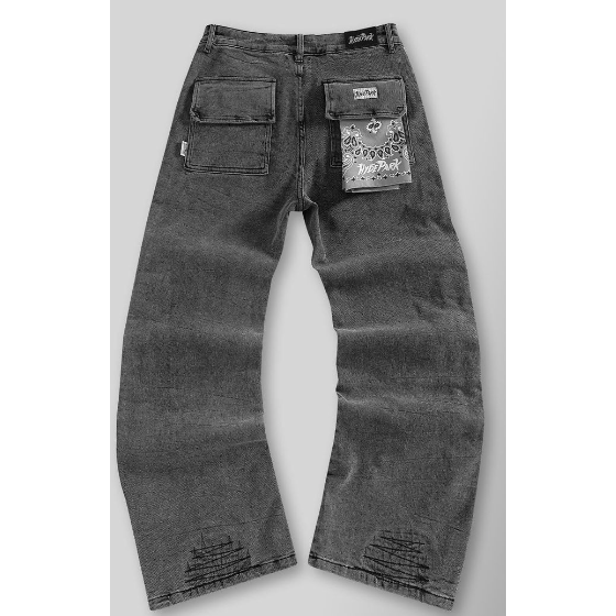Hyde Park Bandana Breakaway Denim Pants "Black"