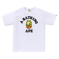 Bape Sta Camo College Tee "Red/Green/Yellow"