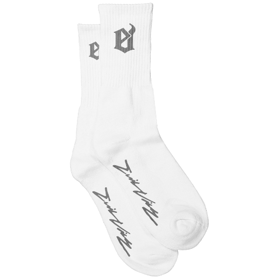 Evil Vice Monogram Socks "White"