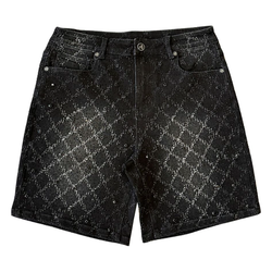 Almost Someday Gemstone Jean Shorts "Black Wash"