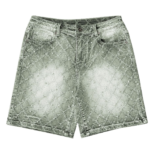 Almost Someday Gemstone Jean Shorts "Olive Wash"