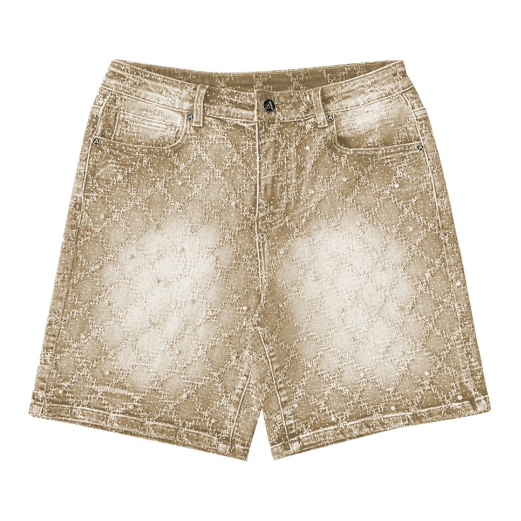 Almost Someday Gemstone Jean Shorts "Tan Wash"