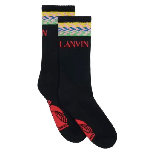 Lanvin Logo Socks "Black/Red"
