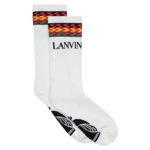 Lanvin Logo Socks "White/Black"