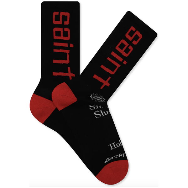 Saint Micheal Sit Down Socks "Black/Red"