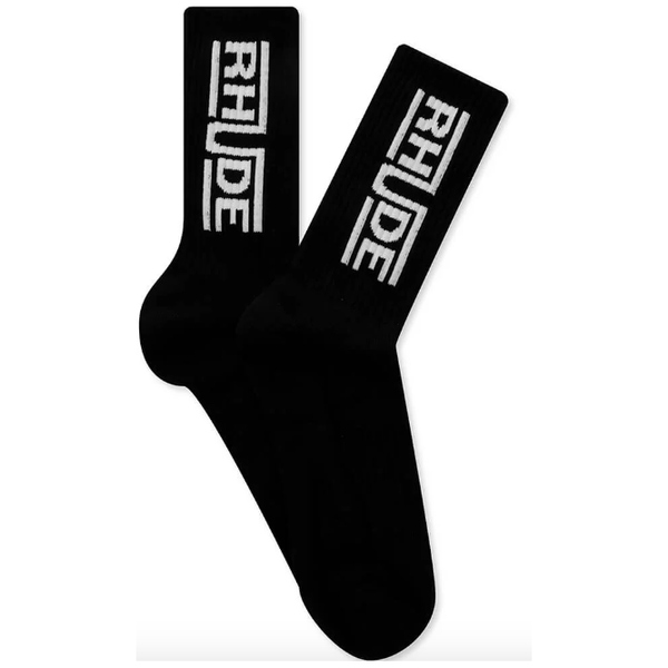 Rhude Champions Logo Socks "Black"