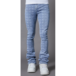 PainLab Laser Distressed Stacked Denim "Blue"