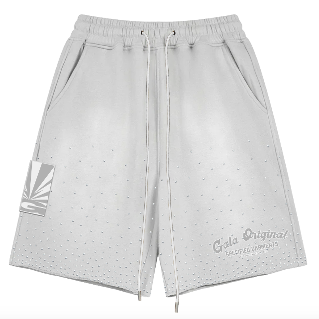 Gala Original Rhinestone Terry Shorts "Washed Lt Grey"