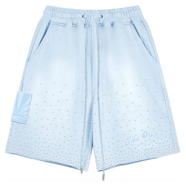 Gala Original Rhinestone Terry Shorts "Washed Sky Blue"