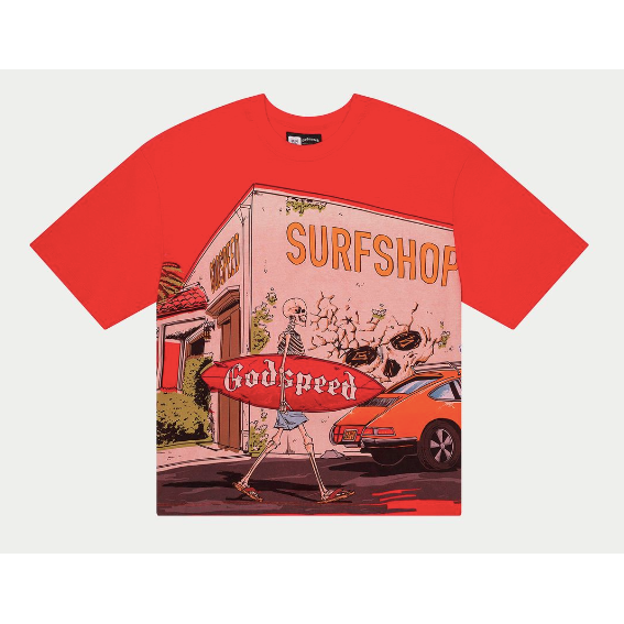 Godspeed Surf Shop Tee "Red"