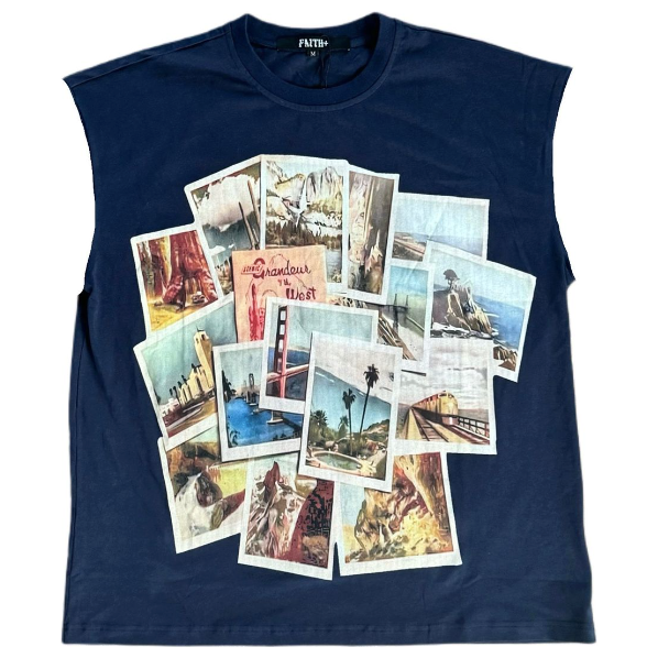 Faith+Figures Picture That Sleeveless Tee "Navy"