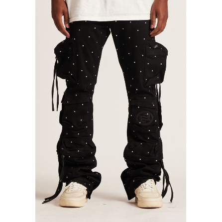 Embellish Hawk Cargo Flare Jeans "Iced Black"