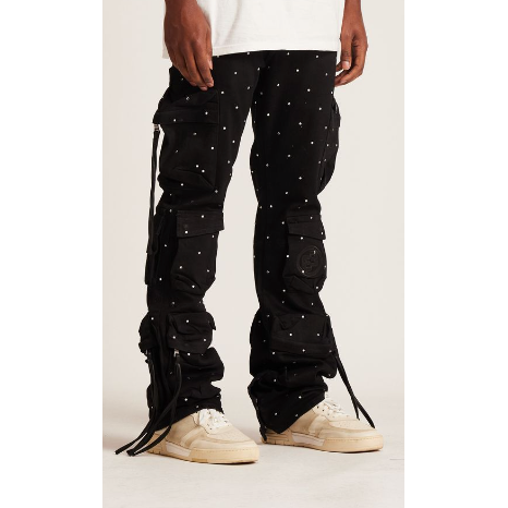 Embellish Hawk Cargo Flare Jeans "Iced Black"