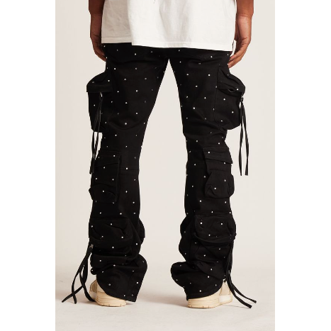 Embellish Hawk Cargo Flare Jeans "Iced Black"