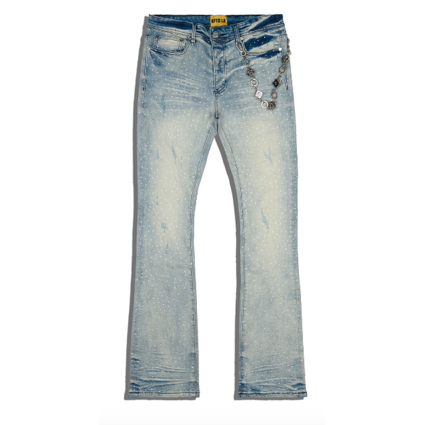 GFTD LA Shine Flare Jeans "Lt Blue"