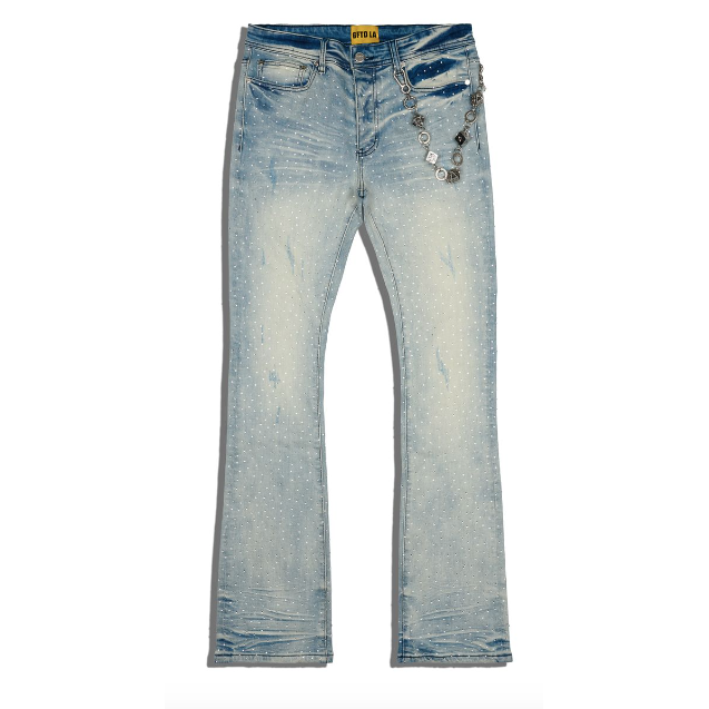 GFTD LA Shine Flare Jeans "Lt Blue"