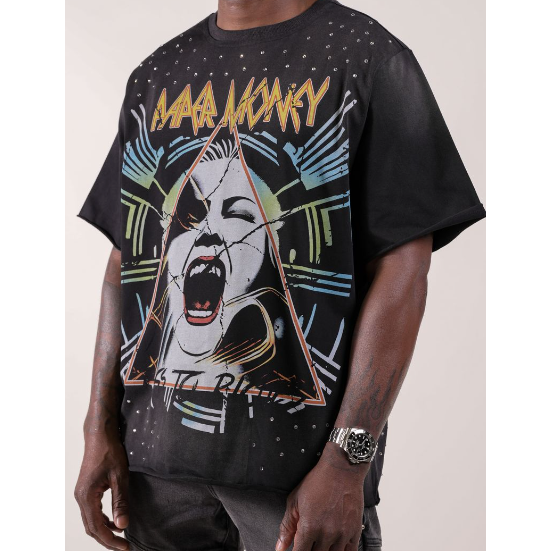 Paper Money Def Money Rhinestone Tee "Black"