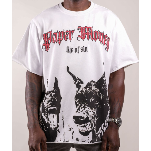 Paper Money Doberman Tee "White"