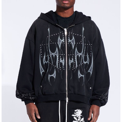 Memory Lane Flame Zip Up Jacket "Black"