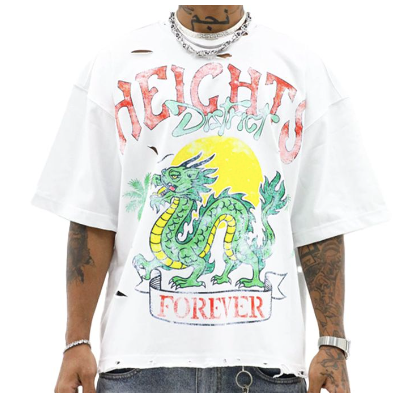 Heights District Dragons Forever Tee "White"