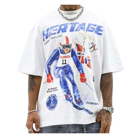 Heights District Ski Tee "White"