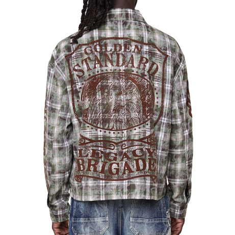 Smoke Rise Grandeur Plaid L/S Button Up Shirt "Epidote"