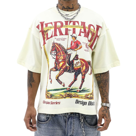 Heights District Heritage Polo Club Tee "Cream"