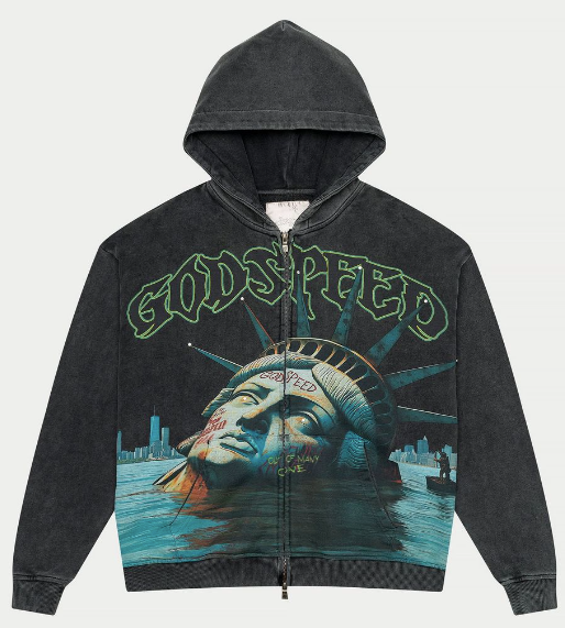 Godspeed Sunken Liberty Zip Up Hoodie "Grey Wash"
