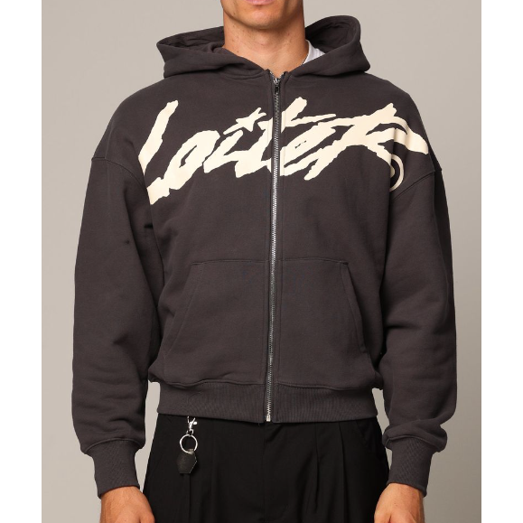 Loiter Spider Zip Hoodie "Charcoal"