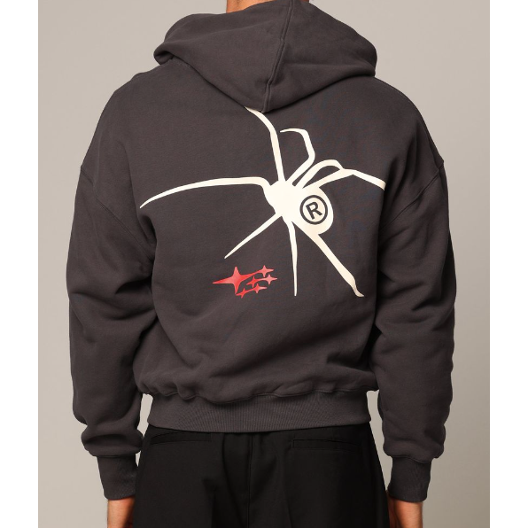 Loiter Spider Zip Hoodie "Charcoal"