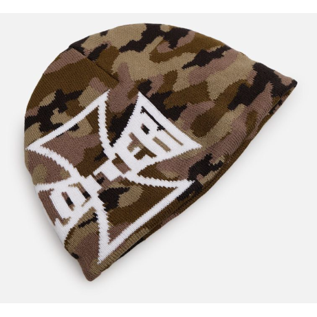 Loiter Motor Skull Knit Beanie "Woodland Camo"