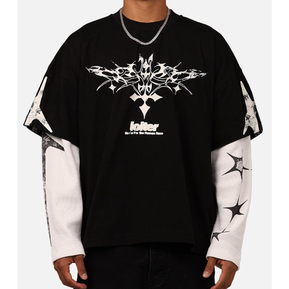 Loiter Seek N Destroy L/S Tee "Vintage Black"