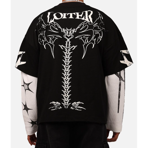 Loiter Seek N Destroy L/S Tee "Vintage Black"