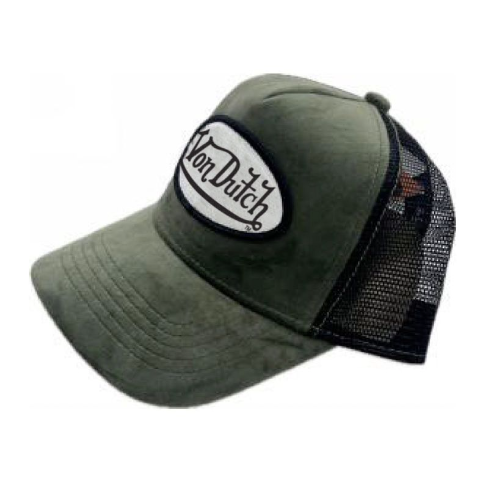 Von Dutch Velvet Trucker Hat "Olive"
