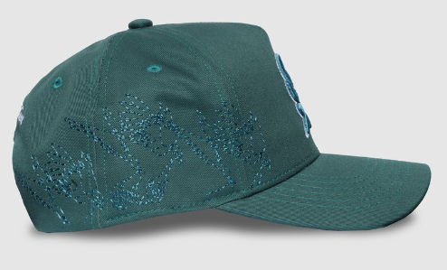 Sworn To Us Outline Poetry Snapback Hat "Dark Teal"