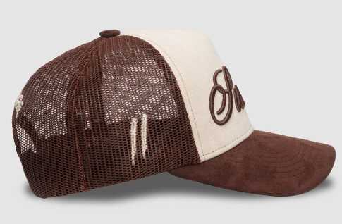 Sworn To Us Script Suede Snapback Hat "Brown"