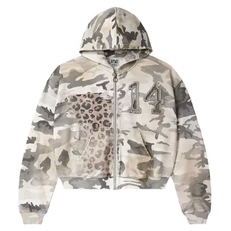 Vale Winter Camo Zip Up Hoodie