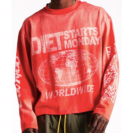 Diet Starts Monday Worldwide L/S Tee "Red"