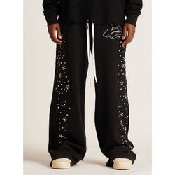 Embellish Stud Sweat Pants "Black"