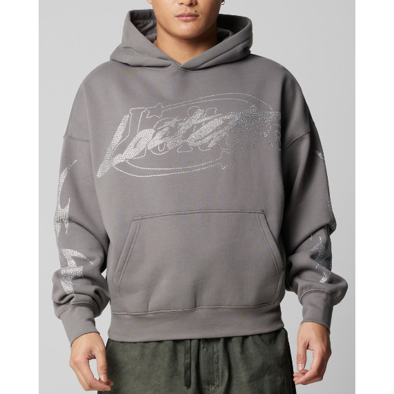 Loiter Atlantic Rhinestone Hoodie "Charcoal"