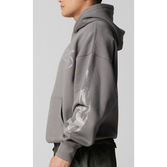 Loiter Atlantic Rhinestone Hoodie "Charcoal"