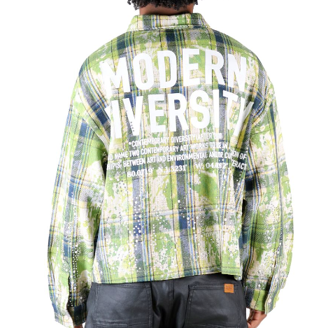Love To Kleep New Role Cropped Flannel  "Quartz Green"