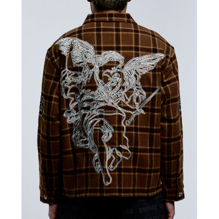 Revenge Apparel Valkyrie Embroidered Flannel "Brown"