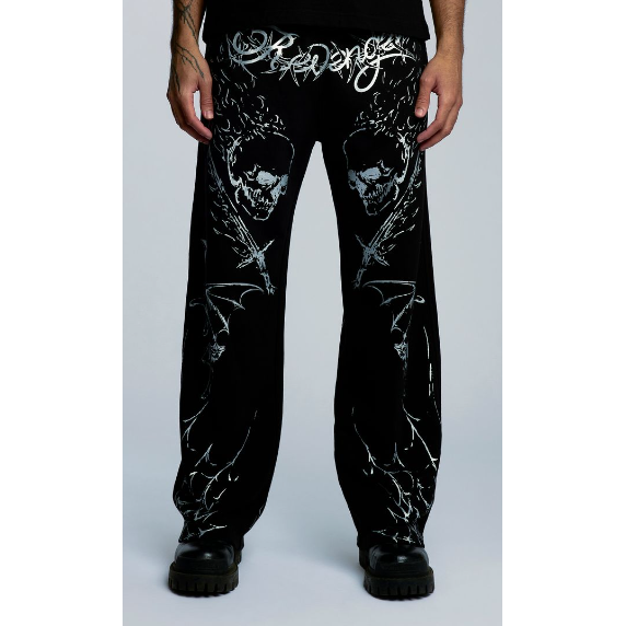 Revenge Apparel Tattoo Sweat Pants "Black/Silver"