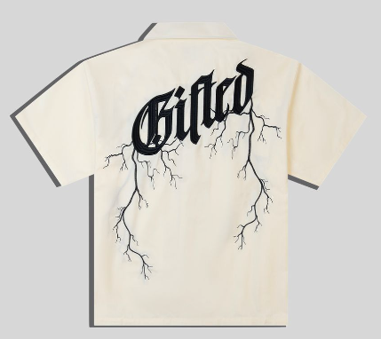 GFTD LA Lightning Button Up Shirt "Bone"