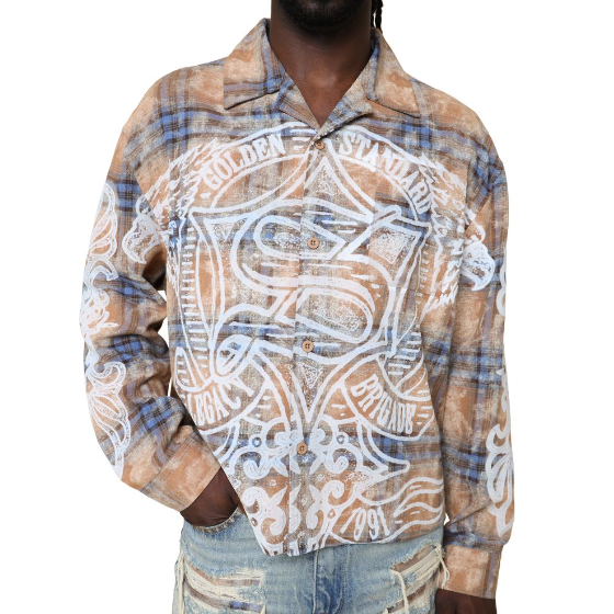 Smoke Rise Grandeur Plaid L/S Button Up Shirt "Apatite"