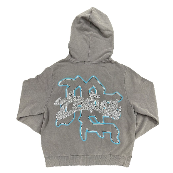 Mixed Emotion Blinded Zip Up Hoodie "Grey”